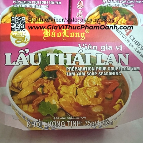 (Set 6) Viên gia vị LẨU THÁI Bảo Long (75gr)