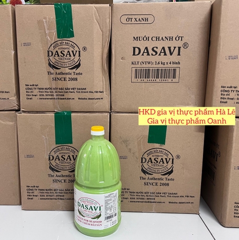 (Thùng 4) Muối chanh ớt Xanh Dasavi 2.6kg