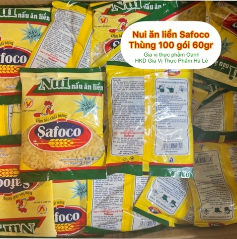 (Thùng 100) Nui ăn liền(60gr) Safoco