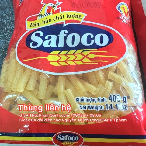 (Thùng 25) Nui ống lớn(400gr) Safoco