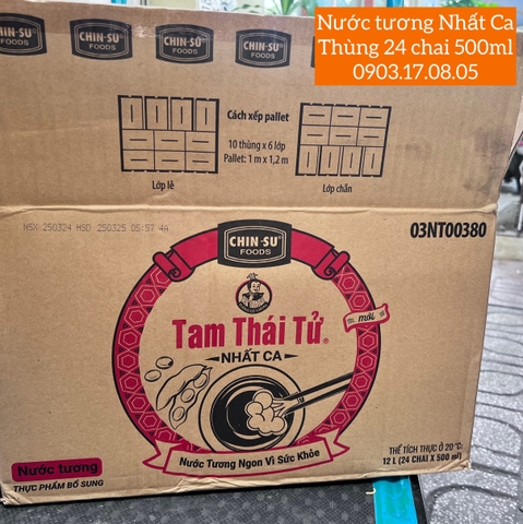 (Thùng 24) Nước tương Tam Thái Tử Nhất Ca 500ml