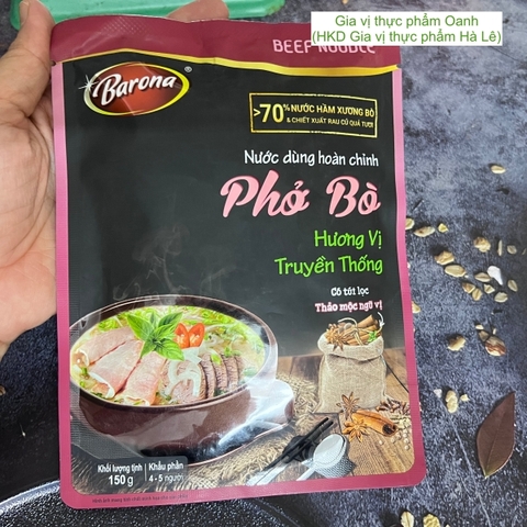 Nước dùng hoàn chỉnh PHỞ BÒ Barona+túi lọc thảo mộc ngũ vị