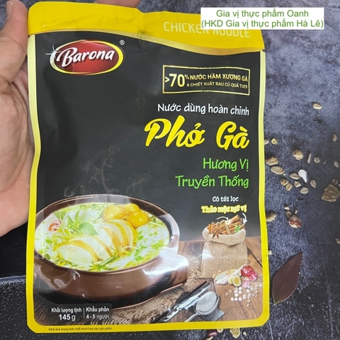 (5 gói) Nước dùng hoàn chỉnh Phở gà Barona 145gr