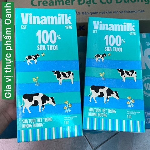 (Thùng 12) Sữa tươi không đường Vinamilk