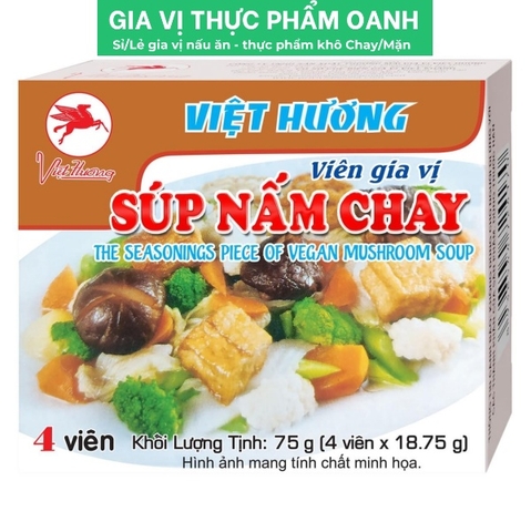 Viên gia vị SÚP NẤM CHAY Việt Hương