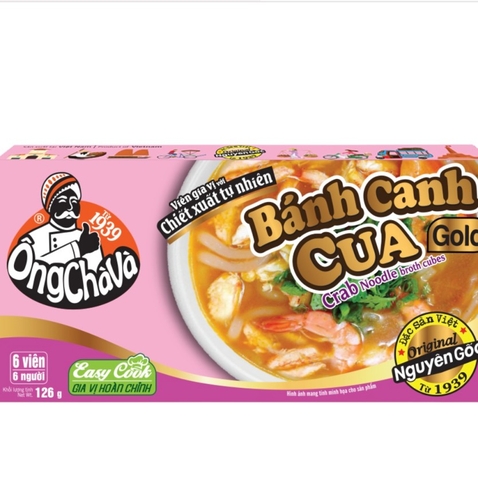 (Thùng 80) Viên gia vị Bánh Canh Cua Gold 126gr-Ông Chà Và