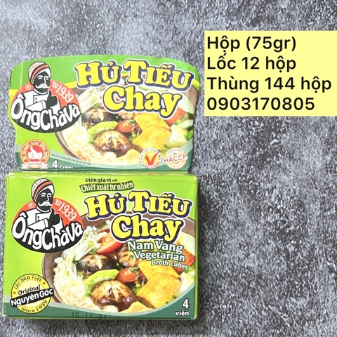 (Thùng 144) Viên gia vị Hũ tiếu chay 75gr-Ông Chà Và