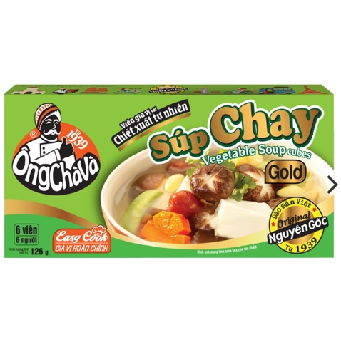 (Thùng 80) Viên gia vị Súp Chay Gold 126gr-Ông Chà Và