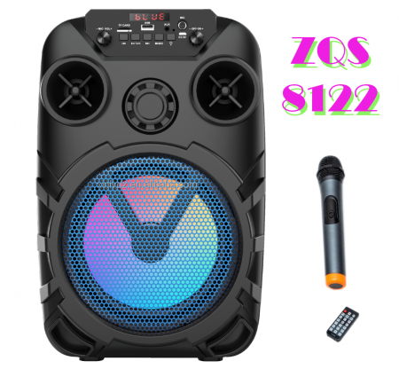 Loa bluetooth karaoke ZQS-8122 8 inch kèm 1 micro không dây [BH 6 tháng]