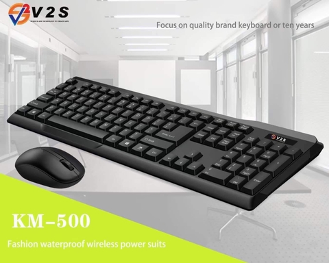 Combo phím chuột không dây V2S KM-500 chính hãng [BH 1 năm]