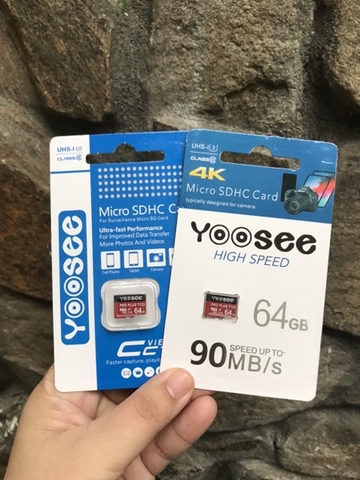 Thẻ nhớ YOOSEE 64Gb class 10 4K (full box vỹ) chuyên xài cho camera [BH: 1 năm]