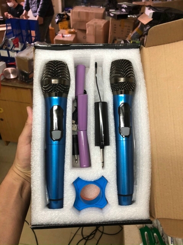 Micro đa năng bộ 2 mic không dây UHF hát karaoke [BH 3 tháng]