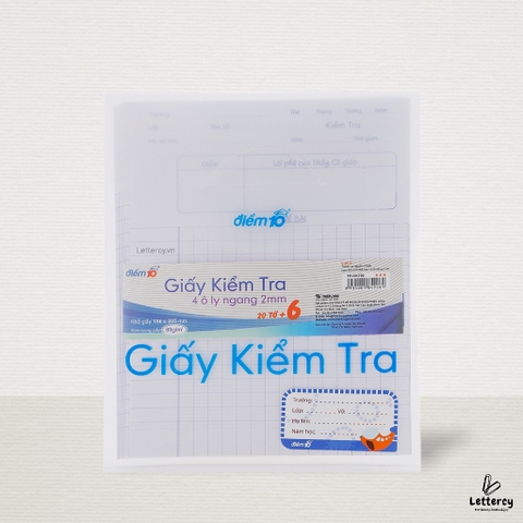 Giấy kiểm tra Thiên Long - Điểm 10 TP-GKT09 (4 ôly kẻ ngang - 26 tờ - 80 gsm)