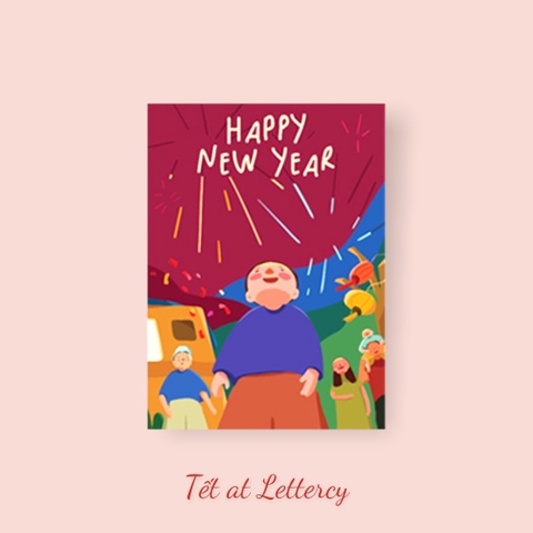 Bao lì xì Greenwood nhỏ (8 x 11 cm) LXS45 - Happy New Year (Túi 6 Cái)