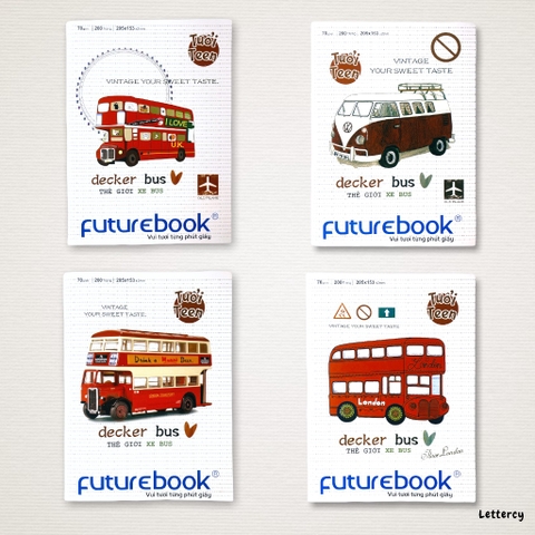 Tập học sinh futurebook - Tuổi Teen (London Buses) (4 ôly caro - 200 trang - 70 gsm)