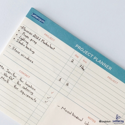 Tập note Crabit Project Planner (B5)