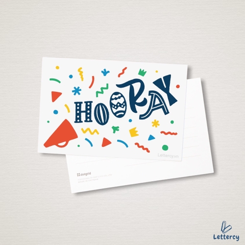 Thiệp Dot Grid I350 - Hooray (10 x 15 cm)