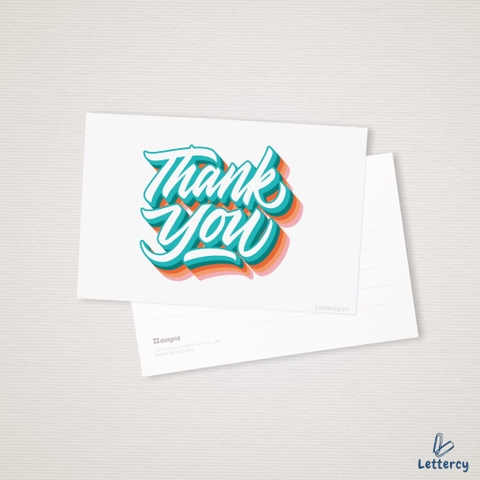 Thiệp cảm ơn Dot Grid I350 - Thank you (10 x 15 cm)