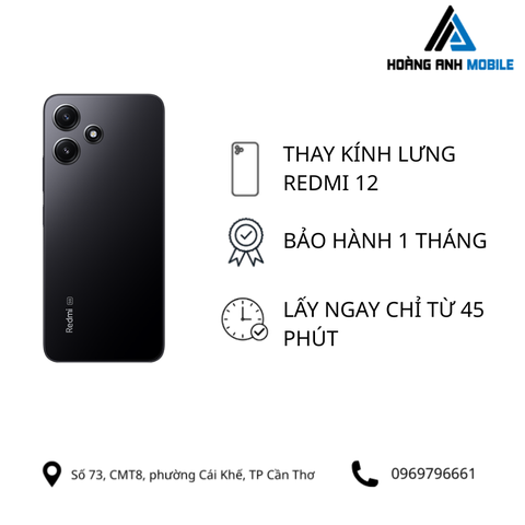 Thay kính lưng Redmi 12