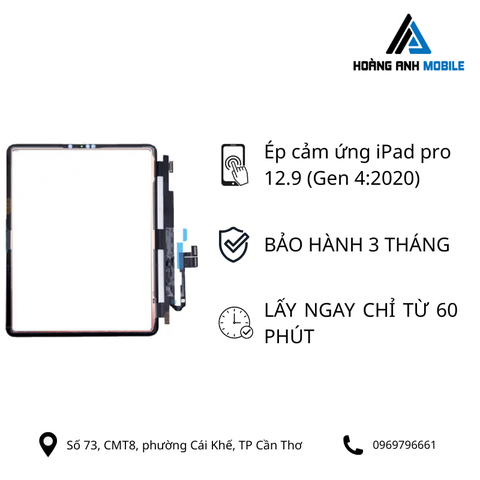 Ép cảm ứng iPad pro 12.9 (Gen 4:2020)