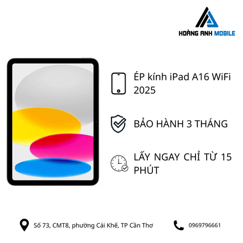 ÉP kính iPad A16 WiFi 2025
