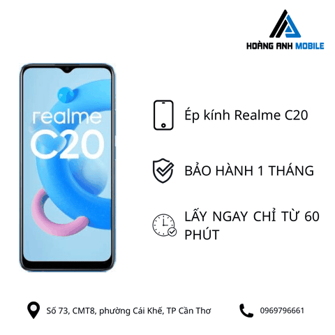 Ép kính Realme C20