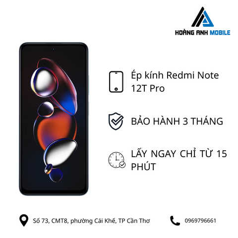 Ép kính Redmi Note 12T Pro