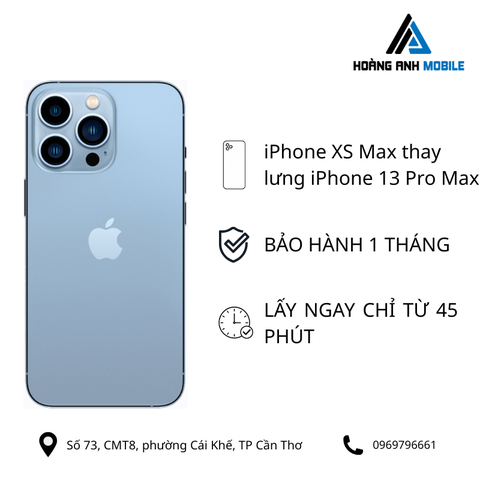 iPhone XS Max thay lưng iPhone 11PRM/12PRM/13PRM/14PRM cam nhỏ