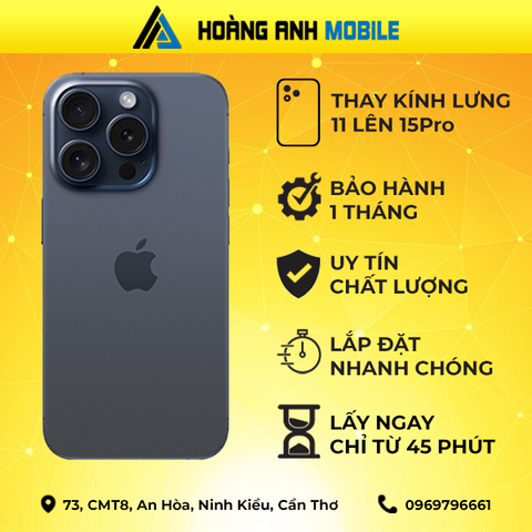 Thay kính lưng iPhone 11 lên 12 Pro/13Pro/14Pro/15Pro/16Pro