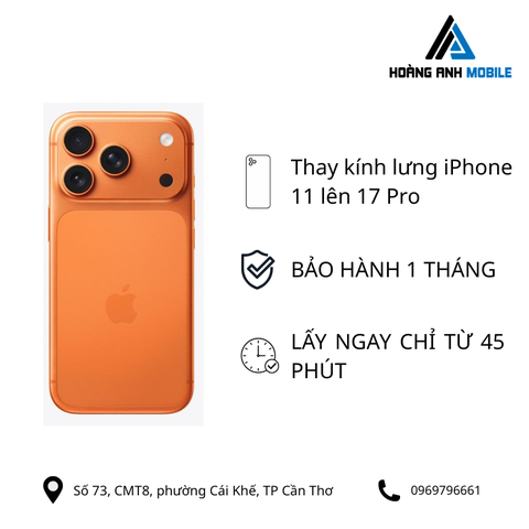 Thay kính lưng iPhone 11 lên 12 Pro/13Pro/14Pro/15Pro/16Pro