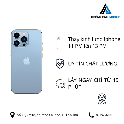 Thay kính lưng iphone 11 Pro Max lên 12prm/13prm /14prm