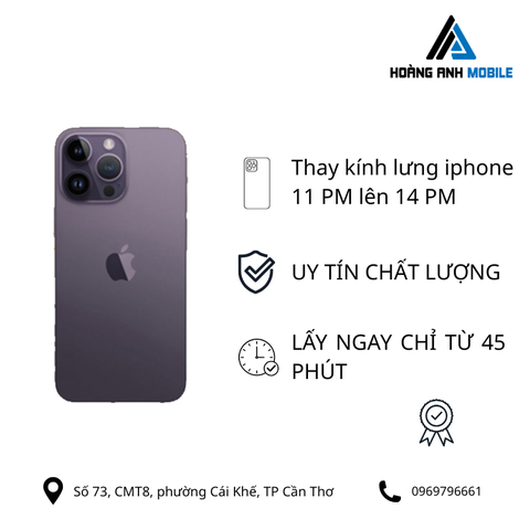 Thay kính lưng iphone 11 Pro Max lên 12prm/13prm /14prm