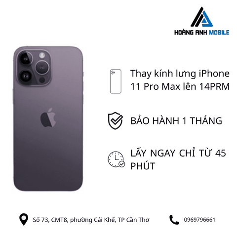 Thay kính lưng iphone 11 Pro Max lên 12prm/13prm /14prm/15prm