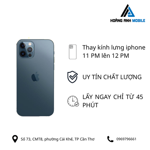 Thay kính lưng iPhone 11Prm lên 12Prm/13Prm/14Prm ( CAM NHỎ)