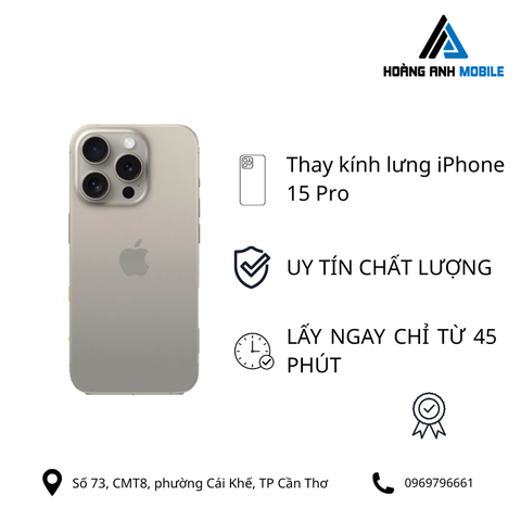 Thay kính lưng iPhone 15 Pro