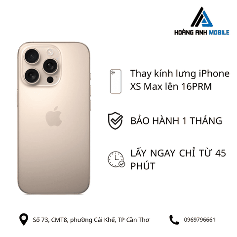 Thay kính lưng iPhone XS Max lên 16PRM