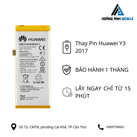 Thay Pin Huawei Y3 2017