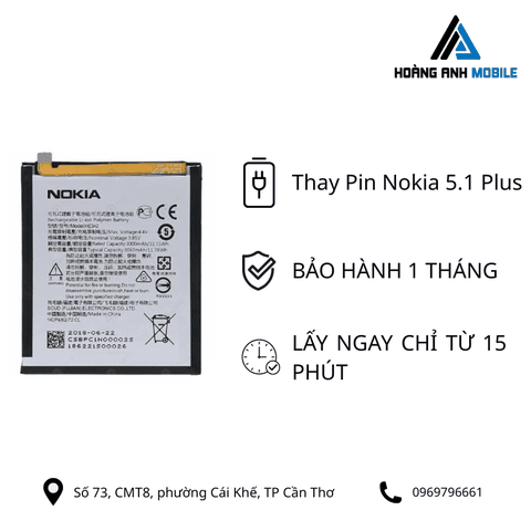 Thay pin Nokia 5.1 Plus