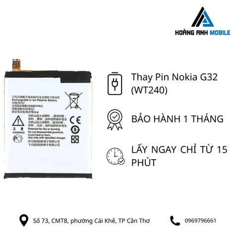 Thay pin Nokia C32 (WT240)