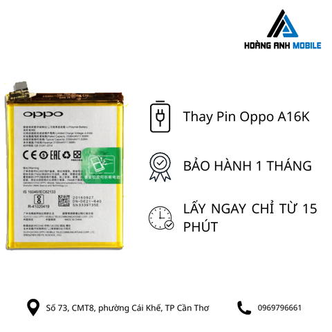 Thay pin Oppo A16K