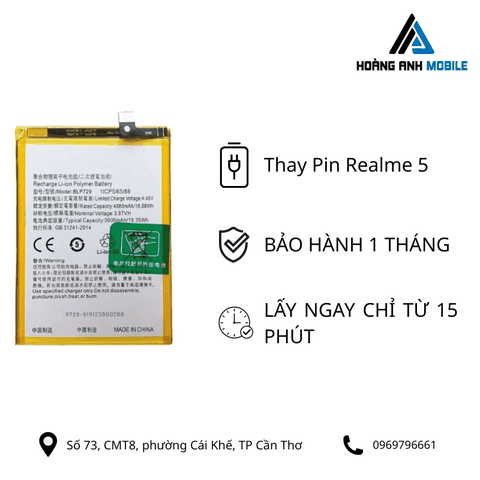 Thay pin Realme 5