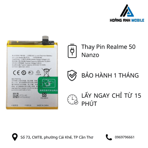 Thay pin Realme 50 Nanzo
