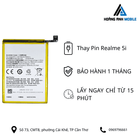 Thay pin Realme 5i