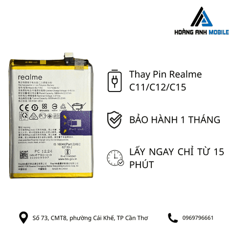 Thay pin Realme C11/C12/C15