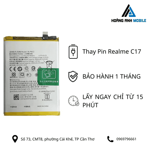 Thay pin Realme C17