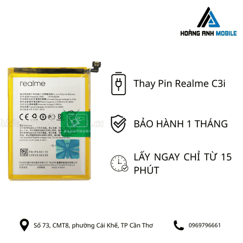 Thay pin Realme C3i