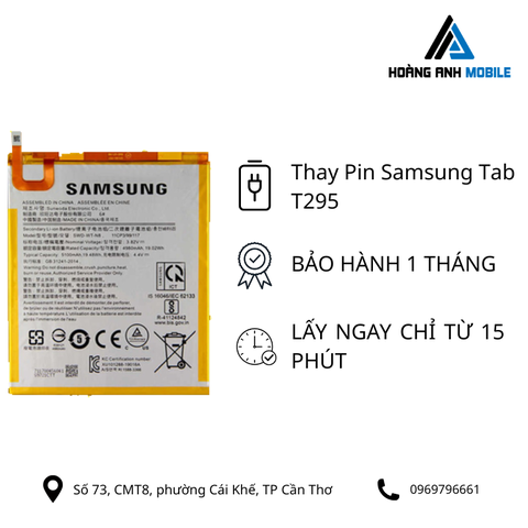 Thay pin samsung Tab T295