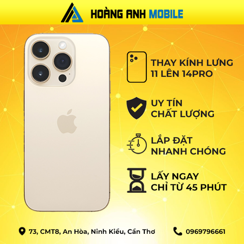 Thay kính lưng iPhone 11 lên 12 Pro/13Pro/14Pro