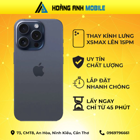 Thay kính lưng iPhone Xs Max lên 15Prm