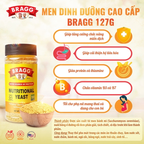 Bragg -  Men Dinh Dưỡng Nutritional Yeast 127g